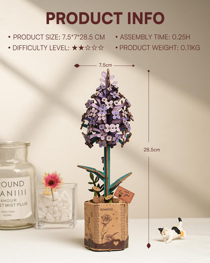 ROWOOD 3D Puzzle DIY Wooden Flower, Artificial Flowers Model Kits to be Assembled, Craft Set for Adults, Best Home Décor and Valentine Toy Gift Kit