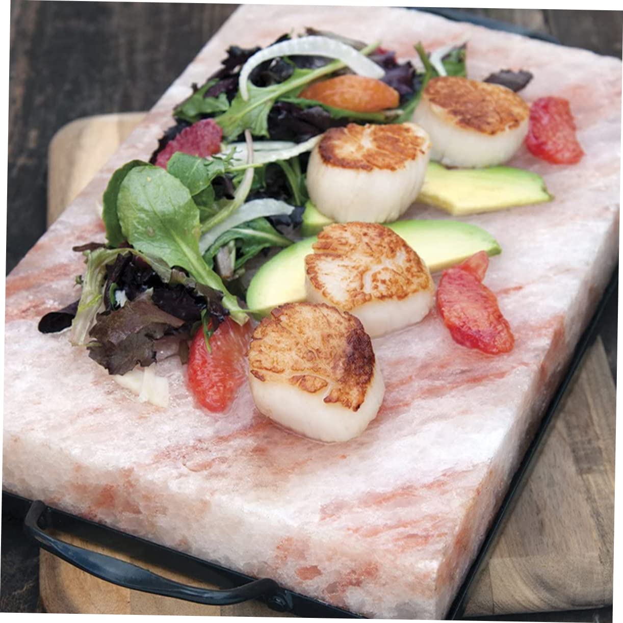 CAXUSD Salt Plate Tray Holder Rust-Free Salt Block Cooking Accessories Grilling Block Holder