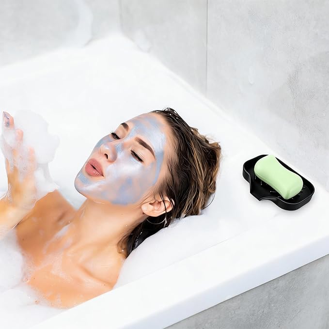 Sponge Holder with Drain Spout, Silicone Soap Dish
