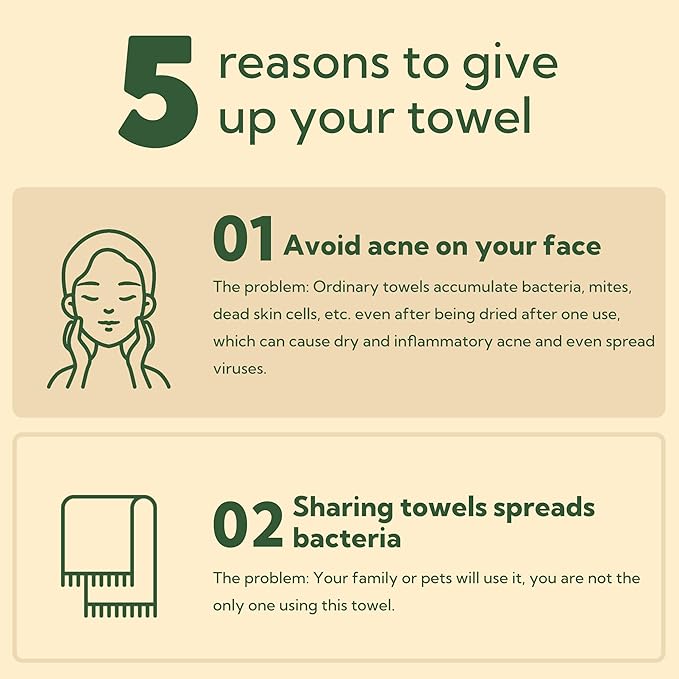 GRANNY SAYS Disposable Face Towels, Bamboo Viscose Face Towelettes Disposable