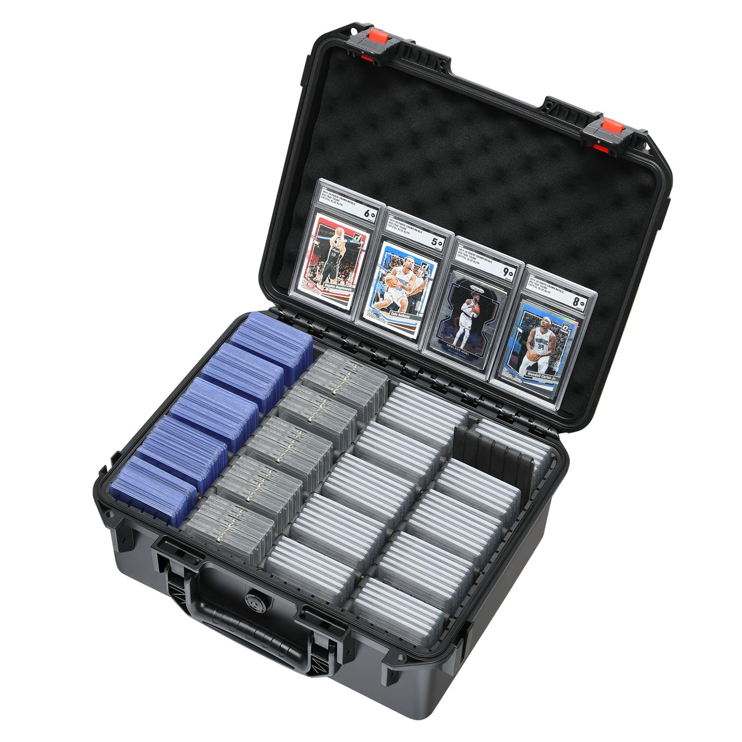 Graded Card Case Storage Box: Trading Card Storage for PSA BGS SGC Toploaders with 12 Dividers, Sports Cards Cases for Baseball Football MTG Slab Holder Collector Gift Carry Organizer Display（800+）