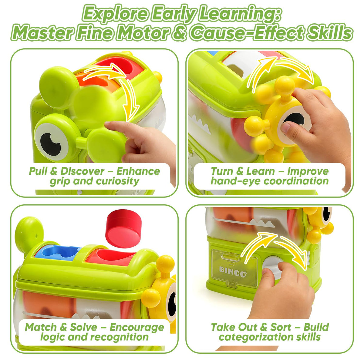 Seozio Shape Sorter Toys for Kids 1 2 3 Years Old, Sensory Montessori Toy