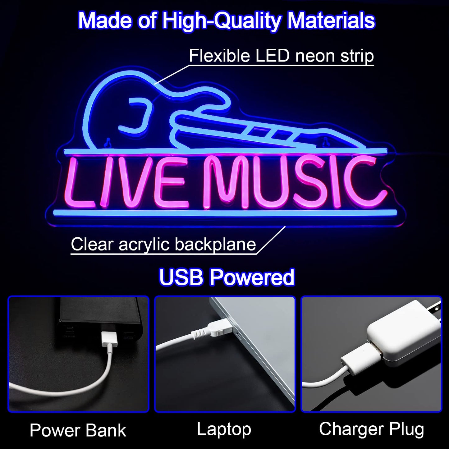 Horseneon Good Food Good Mood Neon LED Sign, Food Neon Signs for Wall Decor, Good Food Good Mood Neon Light with USB Powered for Snack Shop, Restaurant, Fast Food