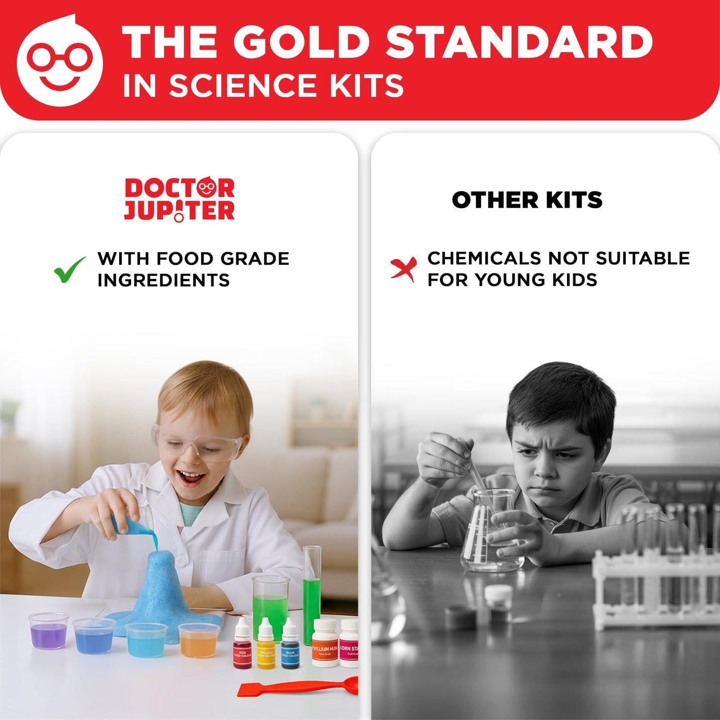 Doctor Jupiter My First Amazing Science Kit for Kids Ages 4-5-6-7-8 Ideas for 4+ Year Old Boys & Girls | Learning & Educational Projects | STEM Toy with 100+ Experiments
