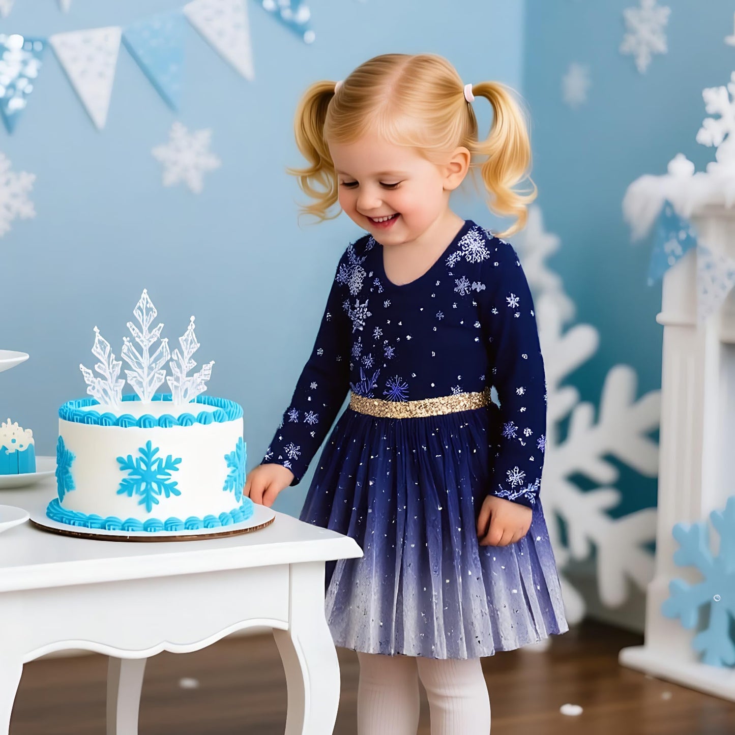 VIKITA Girls Dresses for Winter Long Sleeve Toddler Clothes Christmas Party Tulle Dresses, LH4586 5T