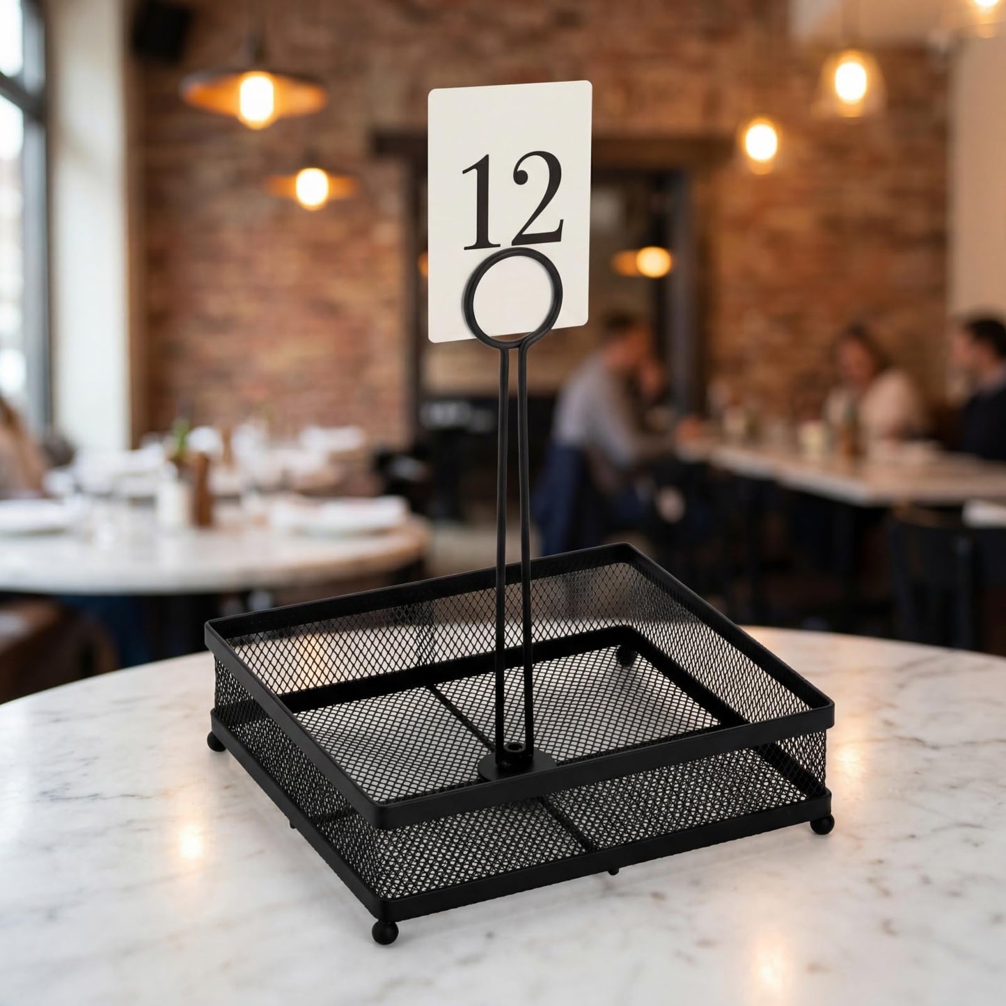 Lyellfe Set of 2 Metal Condiment Caddy, Square Table Caddy Collection with Number Card Holder, Black Tabletop Seasoning Spice Organizer for Grill Outdoors, Restaurant, Kitchen Cabinet