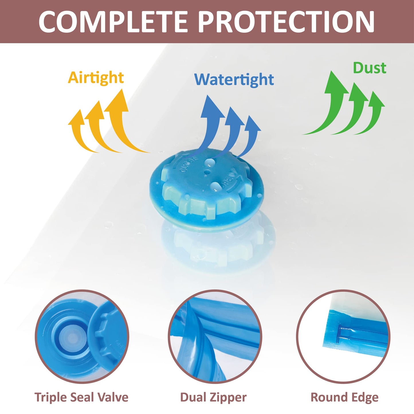 10 Space Saver Vacuum Sealed Storage Bags (2 Jumbo/2 Large/3 Medium/3 Small) with Hand Pump, Seal Bags for Clothing, Comforters, Pillows, Towel, Blanket Storage, Bedding