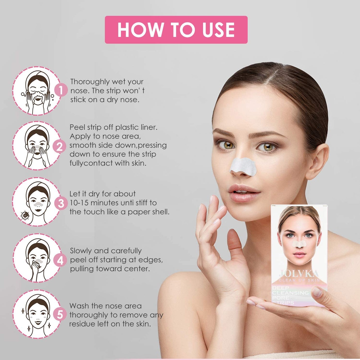 Blackhead Remover Pore Strips for Nose - 65 Strips - Charcoal Blackheads Removal - Blackhead Strip - Pore Cleaner