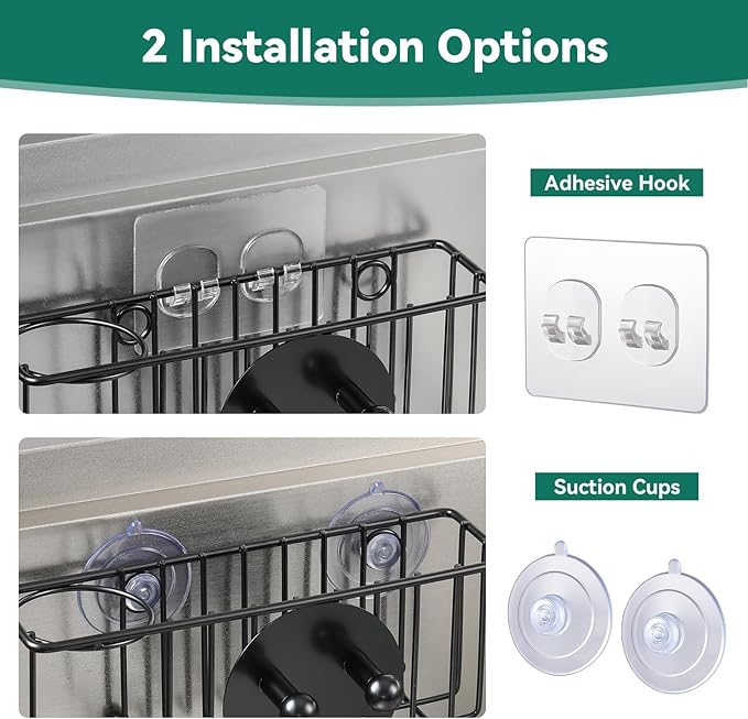 3-IN-1 Multiuse Sponge Holder for Kitchen Sink, Sponge Caddy for Scrub