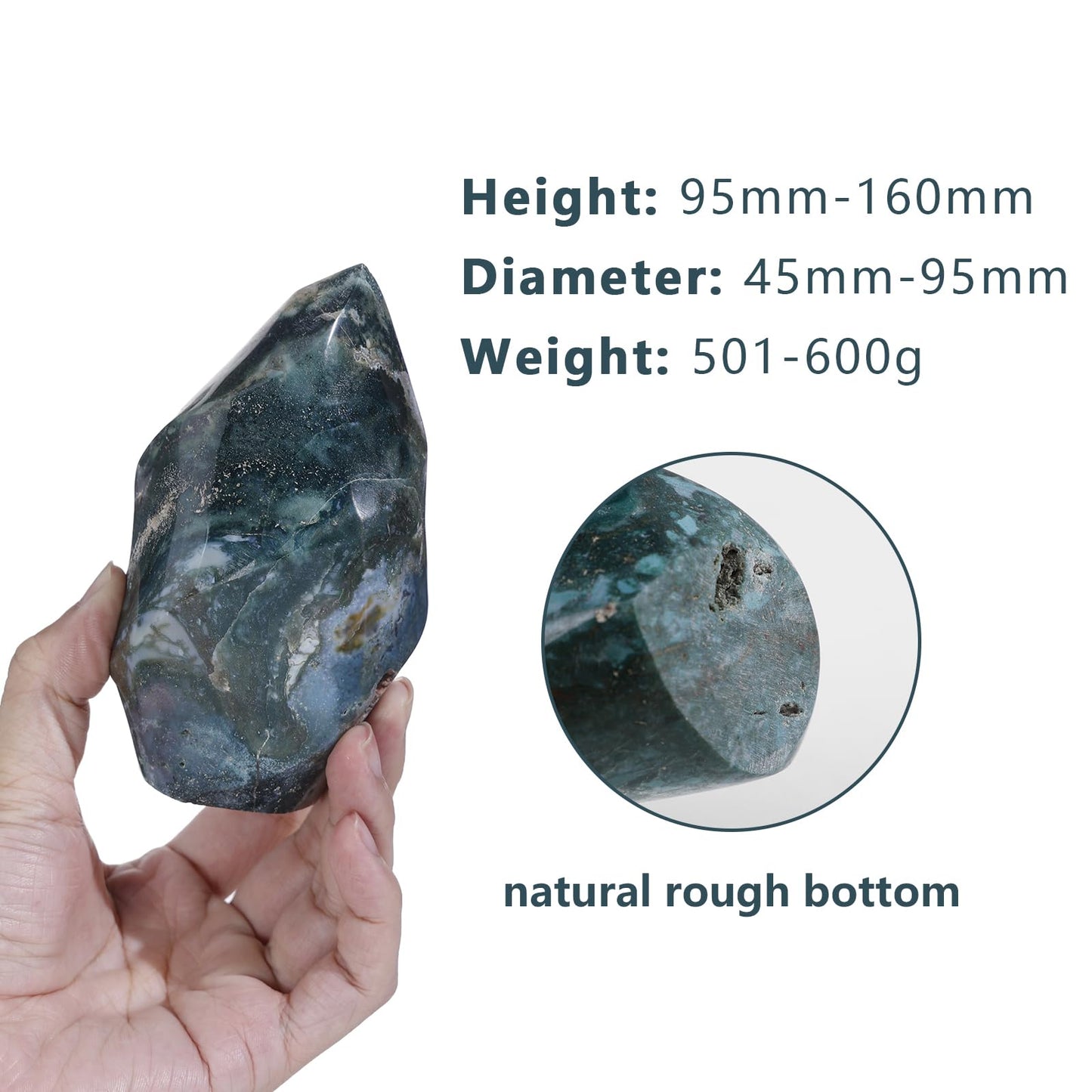 mookaitedecor Natural Ocean Jasper Crystal Flame Tower Standing Torch Point Flame Shaped Stone Towers Obelisk Reiki Energy Meditation Home Decor, 1.1-1.32 LB