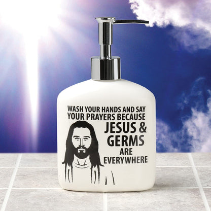 Our Name is Mud Jesus and Germs Soap Dispenser 4038359 New