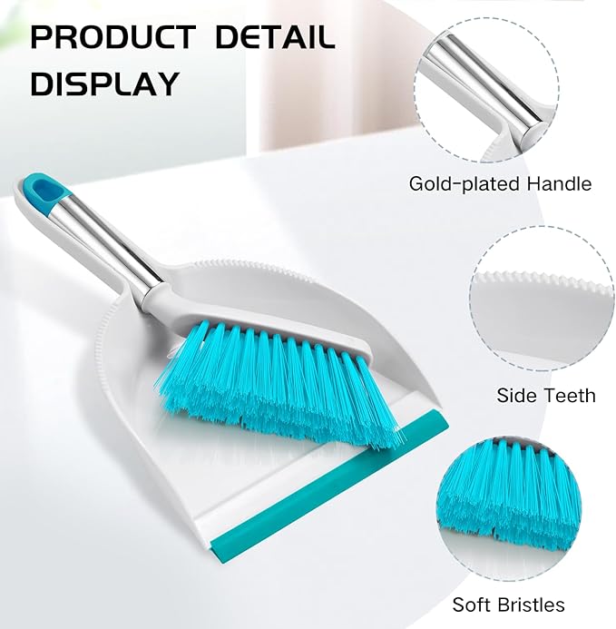 NACENA Mini Broom and Dustpan Set, Small Dust Pan and Brush Set