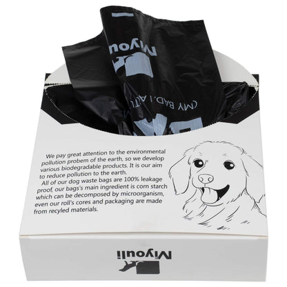 300 Counts Extra Thick Black Biodegradable Pet Poop Waste Bags With Handles for Dogs, Ocean Wind-Scented