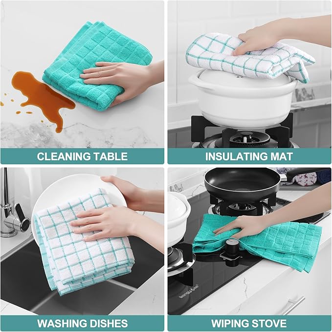 Homaxy Premium Cotton Kitchen Towels 16"x 28", Large Natural Ring Spun 390 GSM
