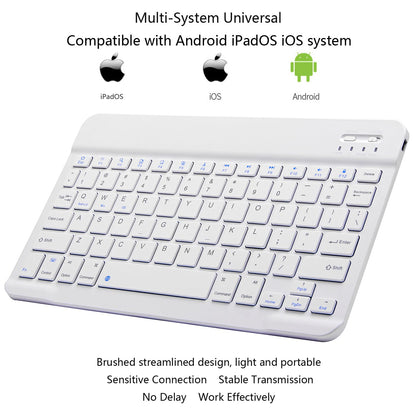 Ultra-Slim Bluetooth Keyboard Portable Mini Wireless Keyboard Rechargeable for Apple iPad iPhone Samsung Tablet Phone Smartphone iPadOS iOS Android (10 inch Black)