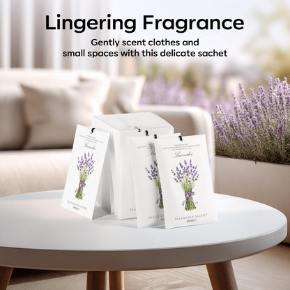 MYARO 12 Pack Lavender Scented Sachets | Odor Eliminator & Air Freshener for Drawer, Closet, Car, Shoes, Gym Bag, Suitcase | Home Fragrance Gift Set