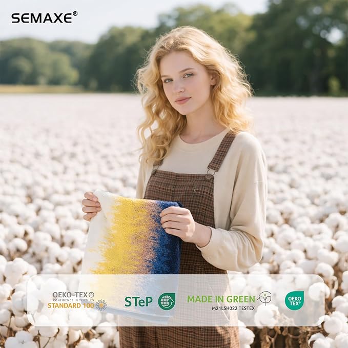 SEMAXE Hand Towels for Bathroom, 100% Cotton Towels