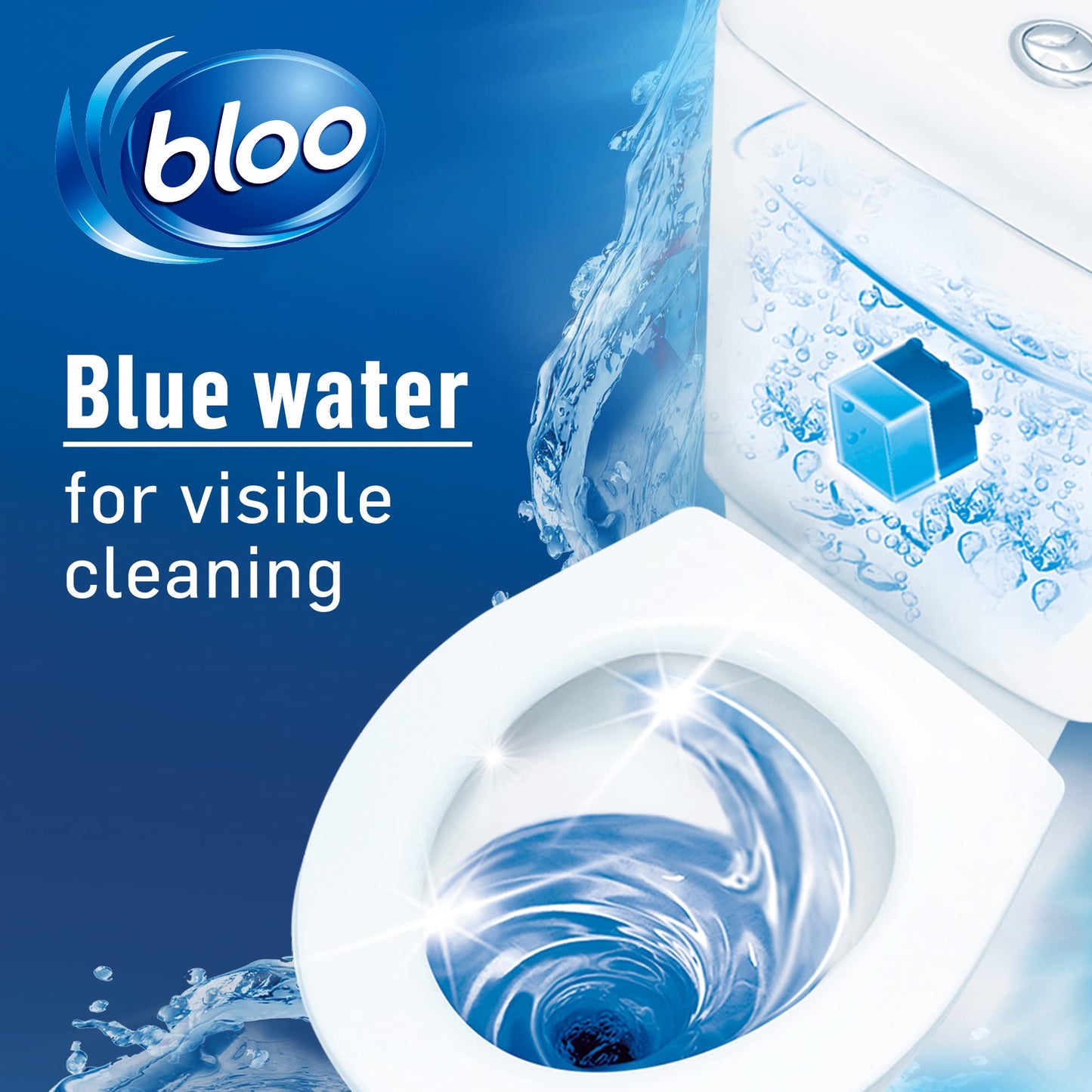 Bloo Toilet Block Original Blue, Coloured Water In Tank Blocks, Letterbox Sized Recyclable Box,16 x Cleaning blocks 800g