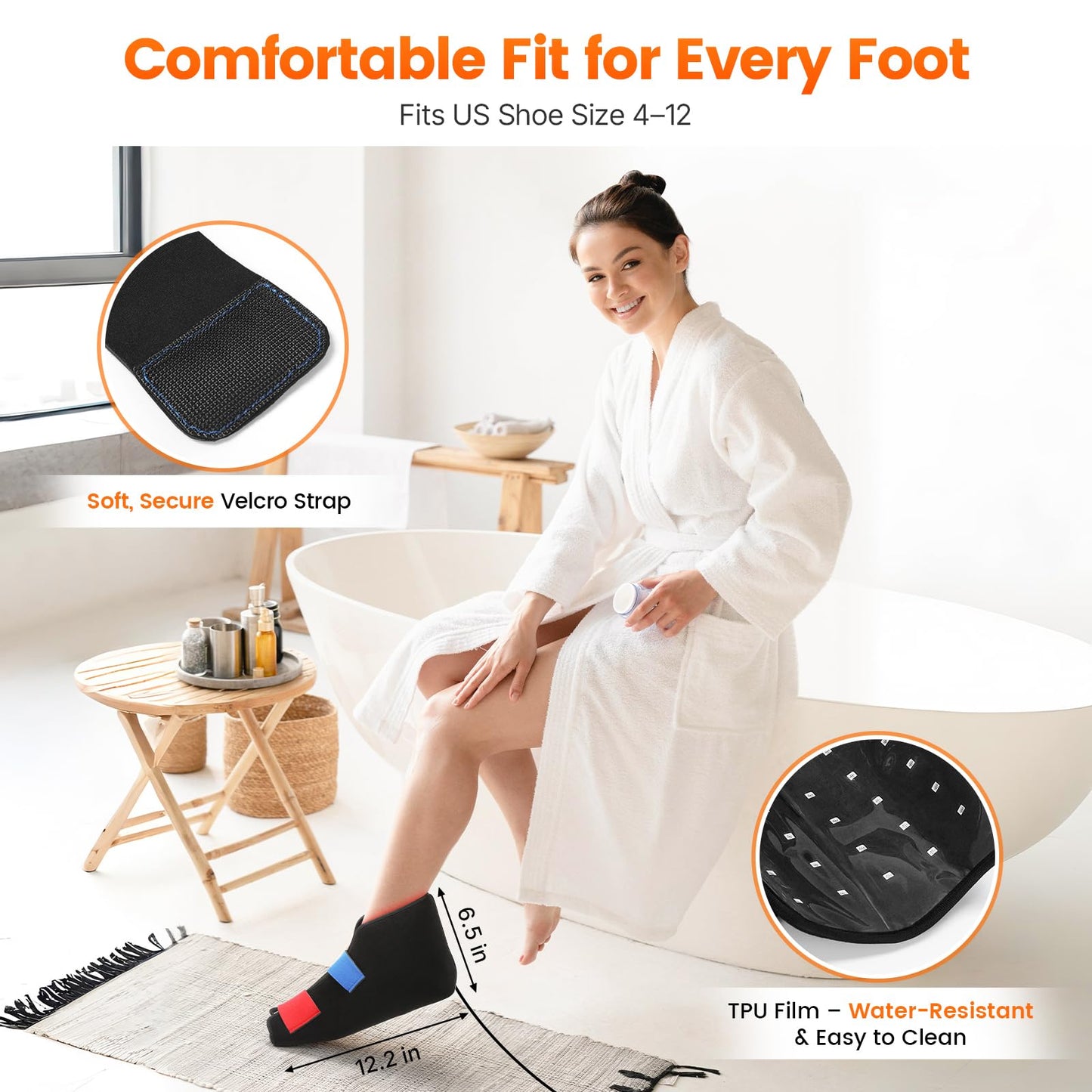 LIGHTIUM Red Light Therapy for Feet – FSA Eligible HSA Infrared Light Therapy Foot Wrap with 660nm Red & 850nm Near Infrared LEDs, Heat Therapy & Timer for Neuropathy, Joint, Ankle, Heel & Daily Foot Pain Relief(Corded)