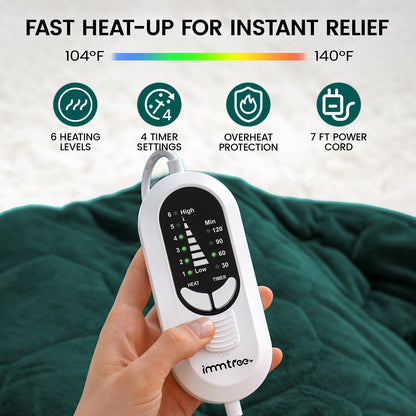 immtree Weighted Heating Pad for Deeper Pain Relief, 7lbs XXXL Size(29x24) with Fast Heat Technology, Heated Blankets for Adults, Relief for Back and Shoulder and Knee