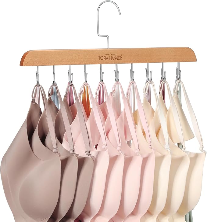 TOPIA HANGER Bra Hanger for Closet, Tank Top Hangers 20 Hooks Capacity Foldable