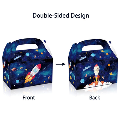 24 Pcs Outer Space Party Favors Boxes Space Paper Goodie Gift Boxes Planet Astronaut Candy Treat Box Starry Sky Galaxy Party Gift Boxes for Kids Astronaut Science Themed Birthday Parties Supplies