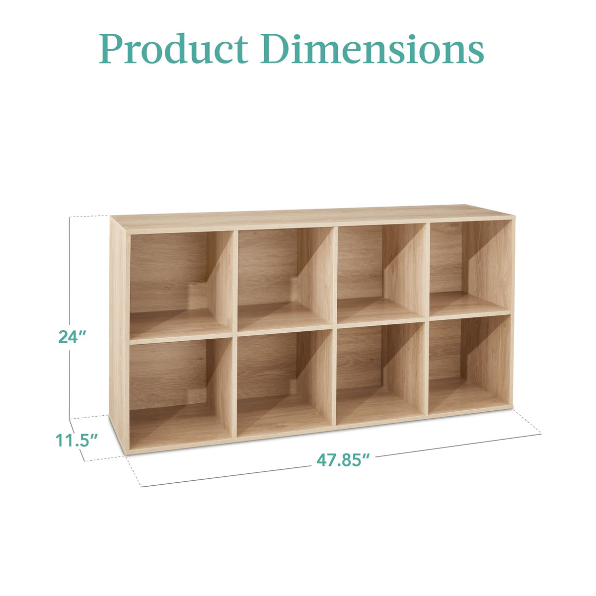 Best Choice Products 8-Cube Storage Organizer, 11in Shelf Opening, Bookcase, Display Shelf, Customizable w/ 3 Removable Back Panels – Light Oak