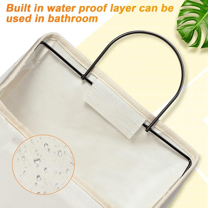 Chumia 6 Pack Wall Hanging Storage Basket Bathroom Closet Hanging Storage Bag