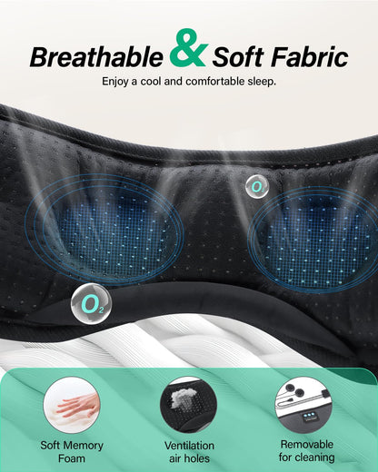 LC-dolida Sleep Headphones, White Noise Bluetooth Sleep Mask 3D Wireless Timing Eye Mask for Sleeping, Sleep Mask with Bluetooth Headphones for Side Sleepers Travel Yoga, Cool Gadgets for Men Women