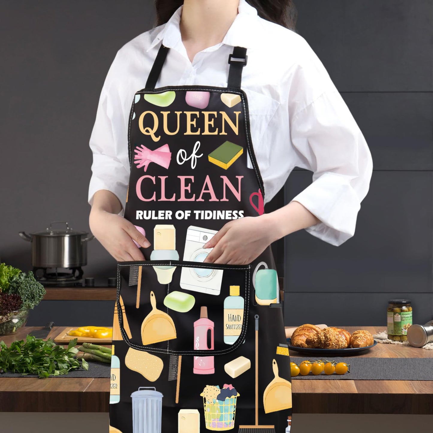 JXGZSO Housekeeper Apron Cleaning Apron with Pocket Housekeeper Gift Cleaning Janitor Custodian Gift for Cleaning Lovers (Tidiness apron)