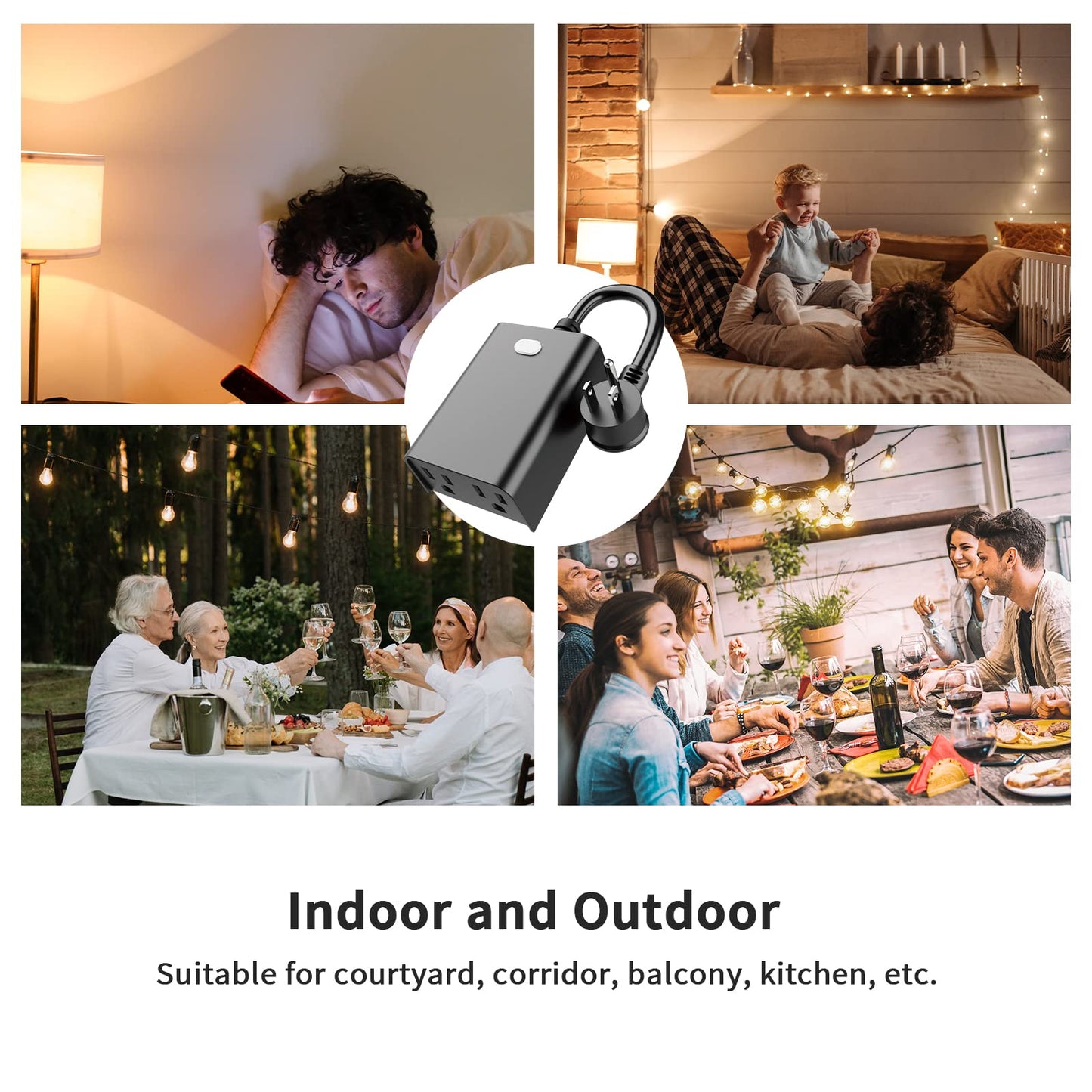 Minoston Outdoor Smart Plug, Matter Smart Plug, Smart Home Wi-Fi Outlet IP65 Waterproof, Compatible with Alexa, Apple Home, SmartThings, Google Home, Smart Life, IP65 Waterproof, 2.4Ghz, 2 Pack