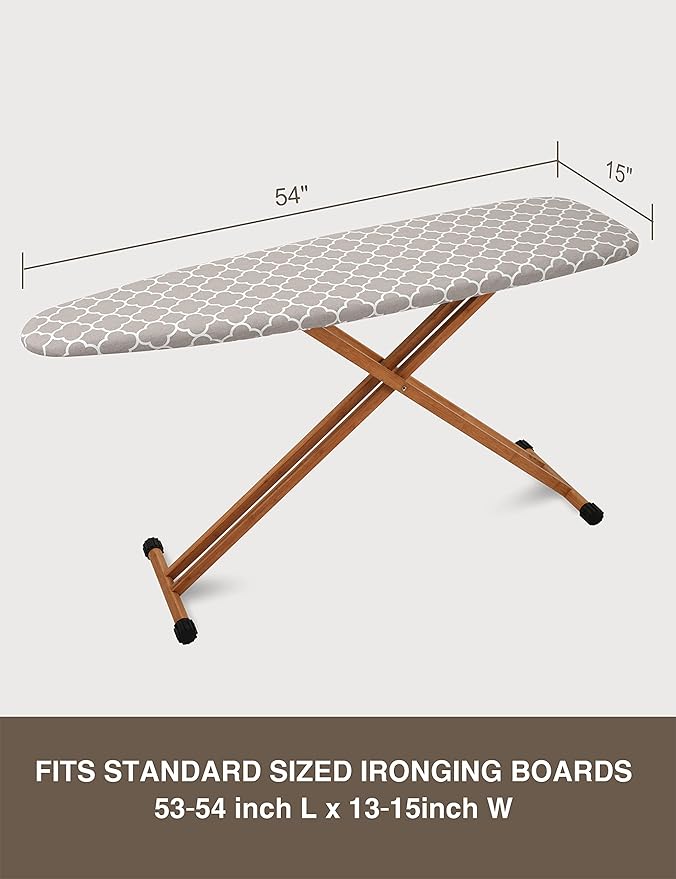 Ironing Board Cover and Pad 15"x54" Extra Thick Natural Cotton, Scorch and