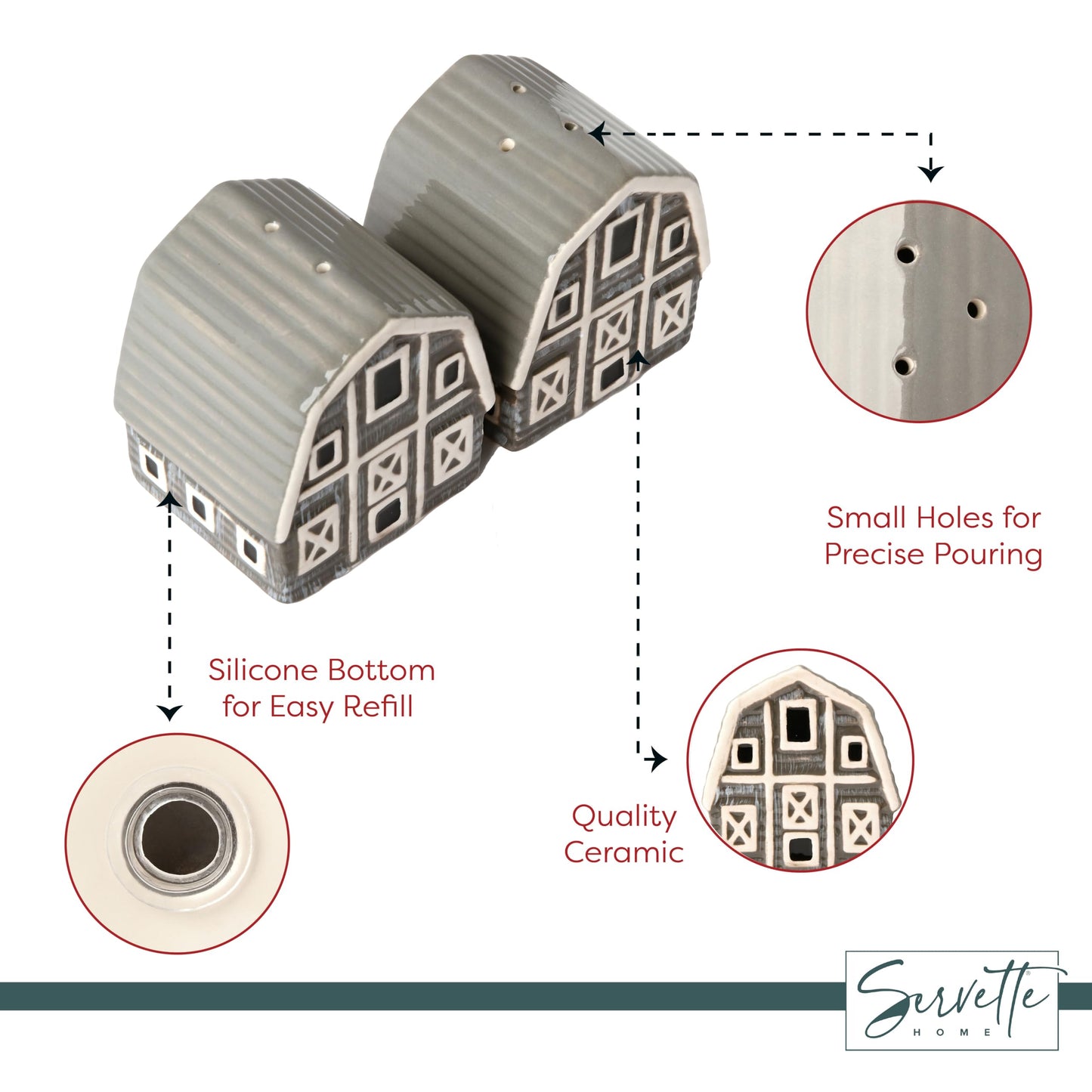 Salt Pepper Shakers Animals (Grey Barn)