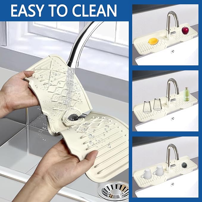 Silicone Sink Mat Splash Guard-17" x 6'' Sink Splash Guard, Kitchen Sink