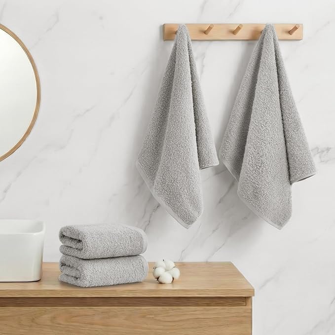 REDKISS 4-Pack Luxury Hand Towels, 16x32 Inch 450 GSM 100% Cotton, Super Soft