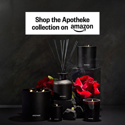 Apotheke 3-Wick Scented Candles for Home, Charcoal - 26 oz Soy Wax Jar Black Candle Gift for Women - Long-Lasting Fragrance with Perfume-Grade Essential Oils - Cedarwood, Sandalwood, Oud & Amber