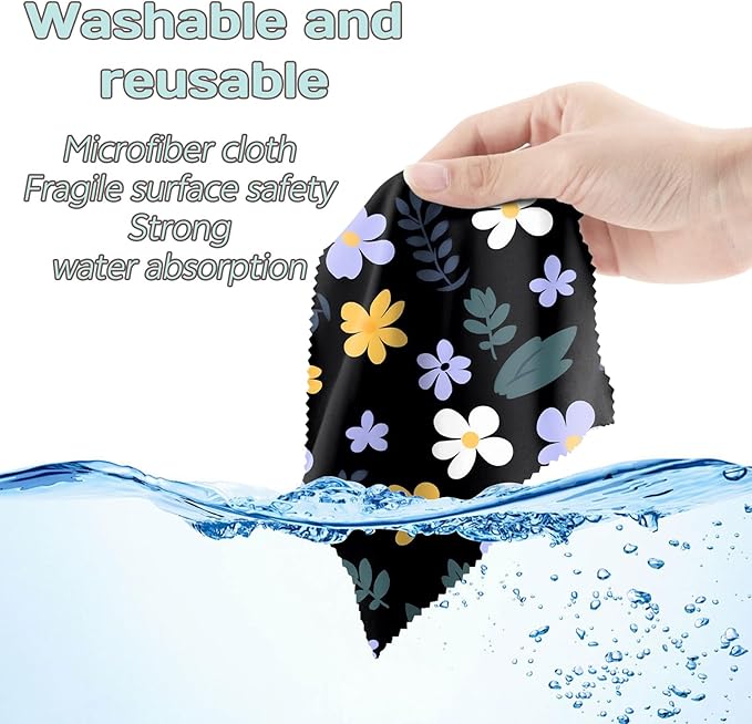 6 PCS Glasses Cleaning Cloth Eyeglass Lens Microfiber Cleaning Cloth Reusable