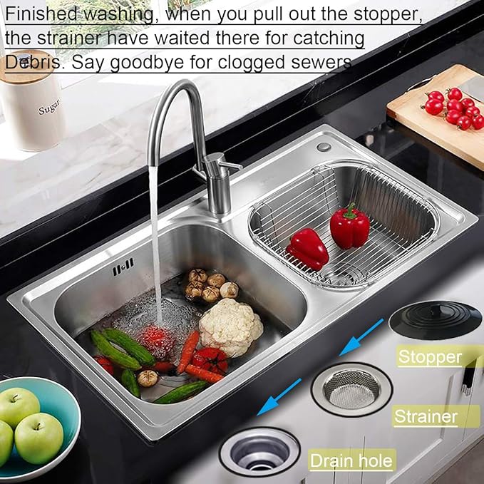 2PCS Kitchen Sink Strainers, Sink Drain Filter, Sink Basket Strainer, 4.5 Inch