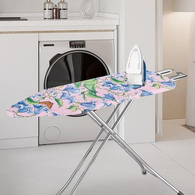 Blue Flower Butterfly Ironing Board Cover and Pad Standard Ironing Board Cover