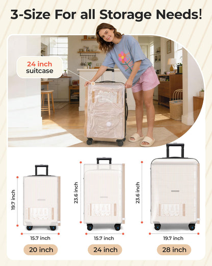 BAGSMART Vacuum Bags for Travel with Rechargeable Air Pump, Portable Space Saver Bags for Travel & Home, Vacuum Compression Seal Bag for Clothing, 18 Pack Khaki with Shoe, Laundry & Toiletry Bags