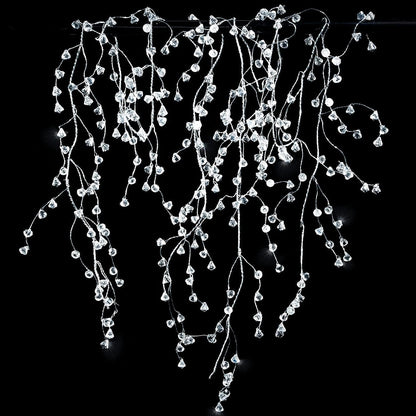 Cheerland Crystal Garland Strands Clear Ice Wire Winter Wonderland Party Decorations Christmas Diamond Crystal Garland Hanging Christmas Tree Decoration Living Room Bedroom Mantel Wreath Decor
