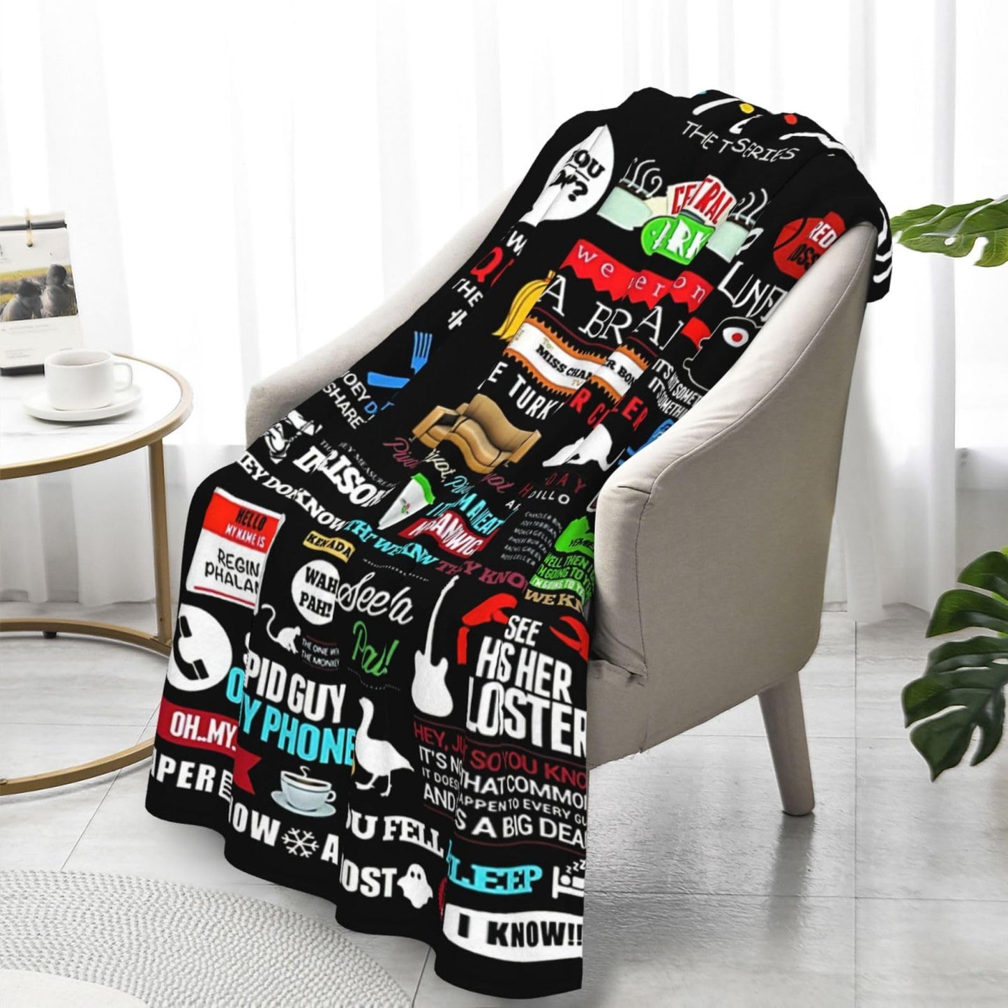 Soft Flannel Throw Blanket for Couch Bed Sofa, Daily Home Use in Living Room Bedroom Office, Lightweight Warmth, Thoughtful (60'' x 50'')