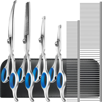 Niura 7 in 1 Professional Pet Grooming Kit - Grooming Scissors Kit Set for Dog & Cat