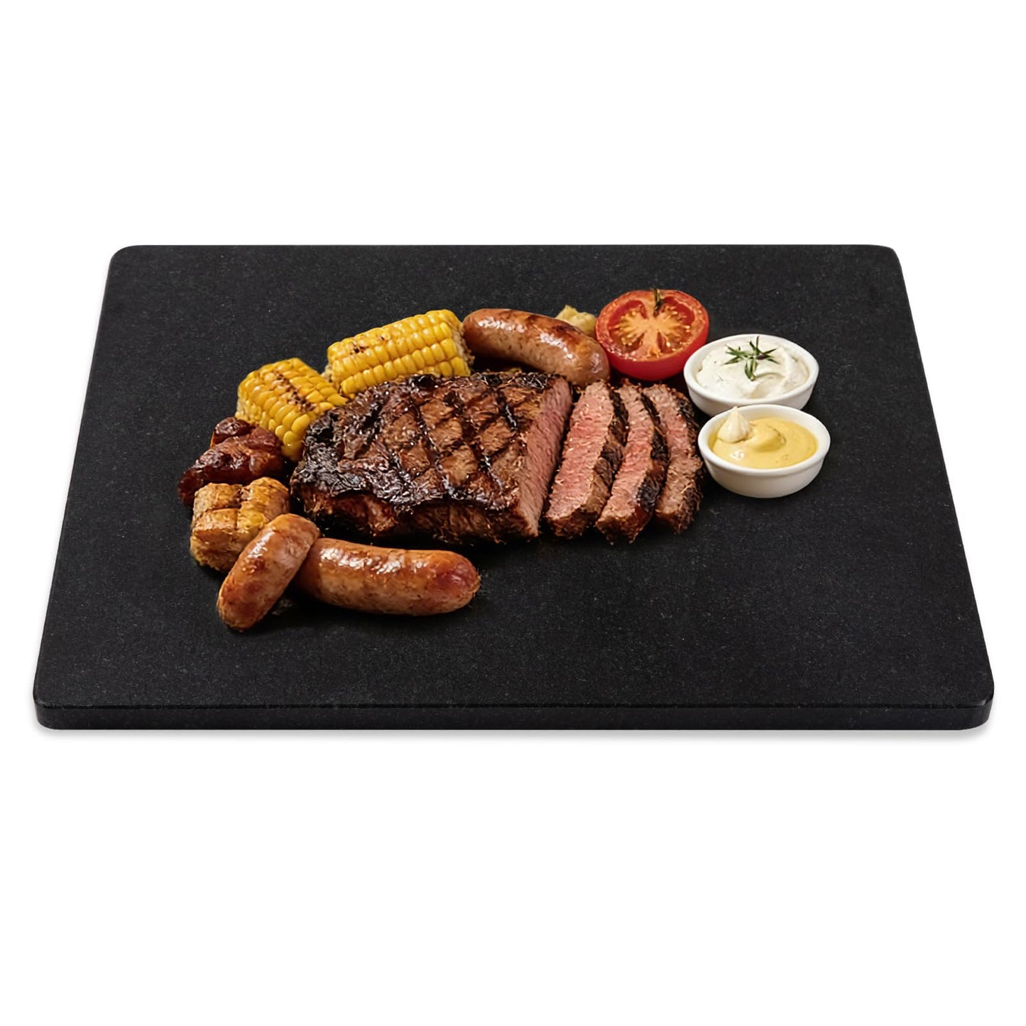 Adolif Black Granite Marble Cutting Board for Kitchen, 16x20 Large Inch Marble Slab Pastry Board With Non-Slip Feet for Baking, Cheese, Charcuterie, Chocolate – Serving Tray Gift