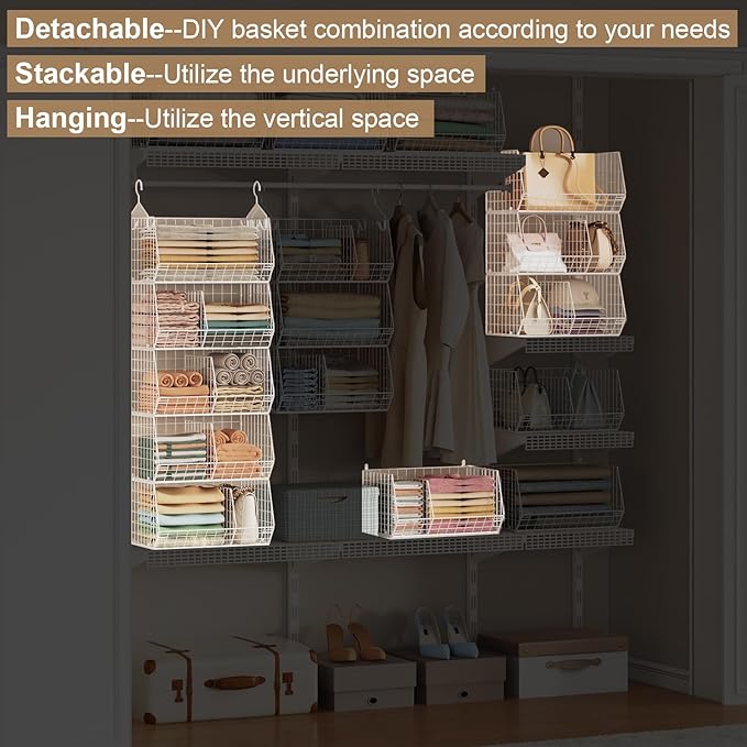 5 Tier Extra Large Closet Hanging Shelves
