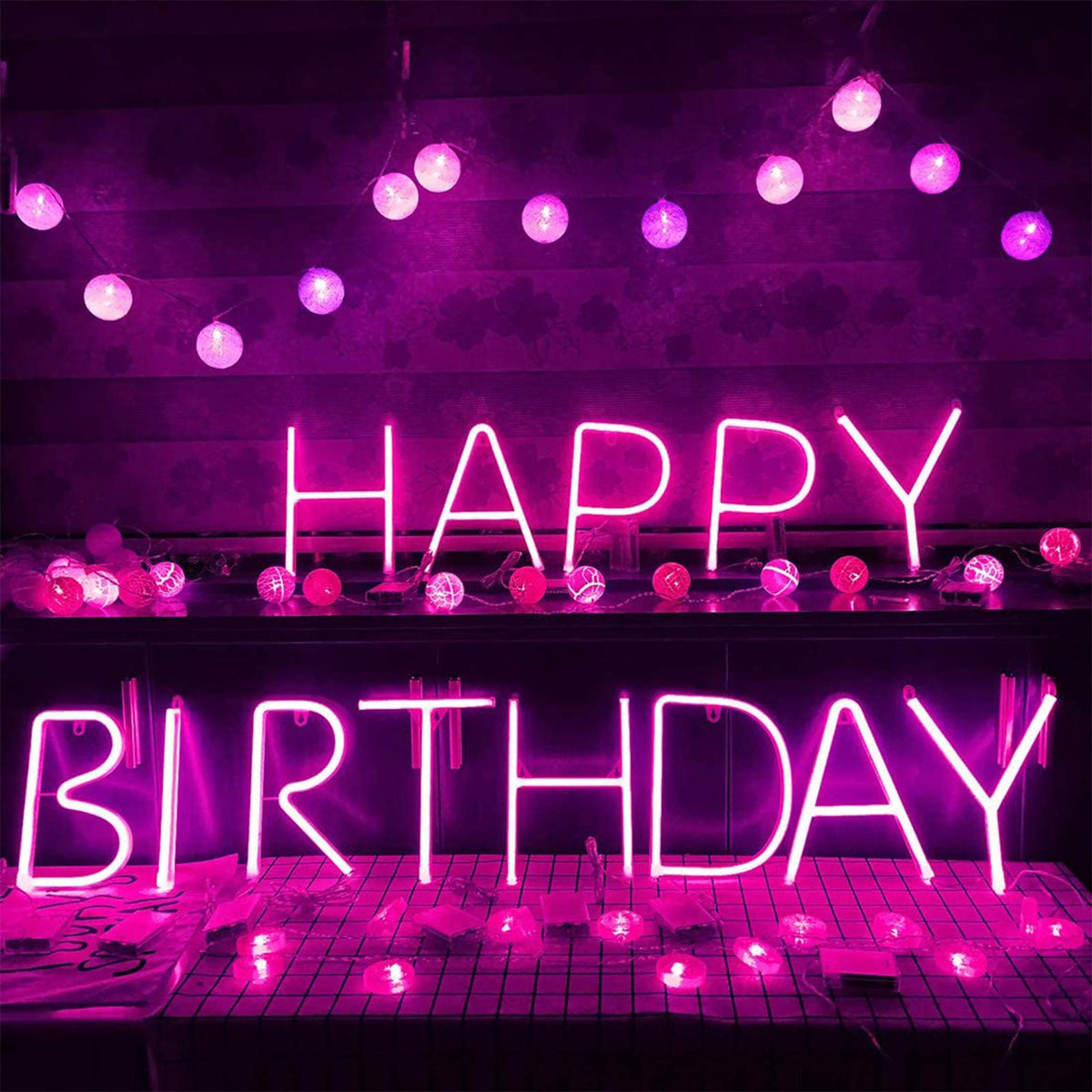 ENUOLI Pink LED Neon Letter Light, USB Batteries Operated Letter Sign for Night Light Lamp Words for Valentines Day, Home, Indoor Wall Decor (G)