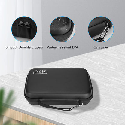ProCase Hard Travel Electronic Organizer Case for MacBook Power Adapter Chargers Cables Power Bank Apple Magic Mouse Apple Pencil USB Flash Disk SD Card Small Portable Accessories Bag -Black