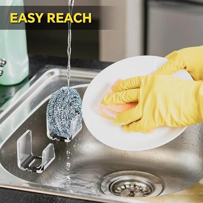 NiHome Clear Acrylic Kitchen Sink Sponge Holders 2PCS