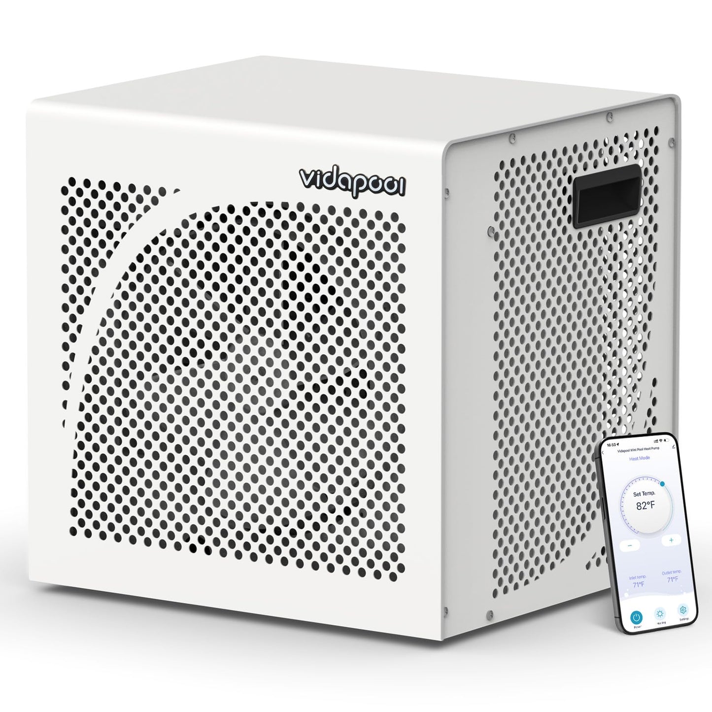 Vidapool 18,000 BTU Swimming Pool Heater 7.5 COP Electric Pool Heat Pump for Above Ground and Inground Pools Heating and Cooling Smart WiFi Control Pools Up to,6500 Gallons
