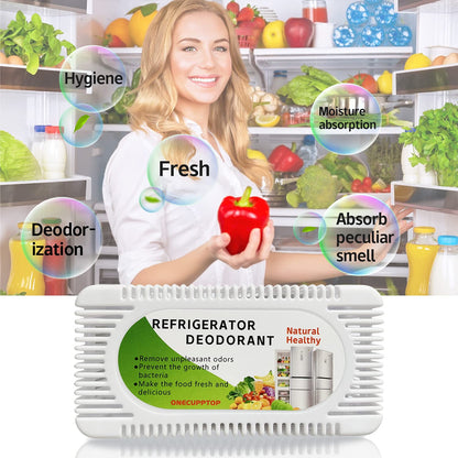 Refrigerator Deodorizer(4 pack), Fridge and Freezer Odor Eliminator, Activated Carbon Smell Remover and Moisture Absorber